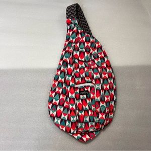 Ambry Cross Body Sling Triangle Print Pink Teal Hiking Activity Purse Side Bag